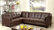Peever (Brown) Leatherette brown sectional sofa in casual style