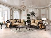 Traditional victorian royal style sofa w/ wood trim