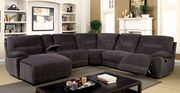Recliner gray fabric sectional w/ console main photo