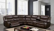 Brown leatherette sectional sofa main photo