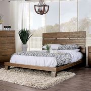 Natural wood minimalist style modern king bed main photo