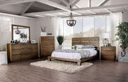 Natural wood minimalist style modern bed main photo