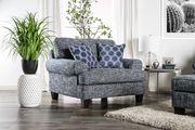 US-made casual transition style blue fabric chair main photo