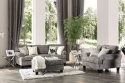 US-made casual transition style gray fabric sofa main photo