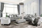 Bluish Gray linen-like fabric casual style sofa
