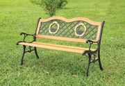 Outdoor/patio elegant bench in iron/wood main photo