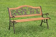 Outdoor/patio wood/cast iron bench