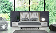 Contemporary white low-profile sleek king bed main photo