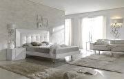 Special order white high headboard king bed main photo