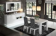 Spain-made contemporary white lacquer dining table main photo