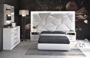 White contemporary storage platform bed