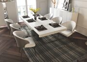 White gloss Spain-made dining table in wave pattern main photo