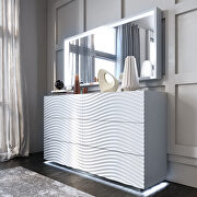 Stylish white glam style dresser w/ light