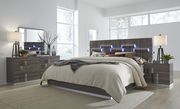 Modern gray/brown stylish king bed main photo