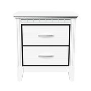 Affordable white nightstand w/ mirrored accents main photo