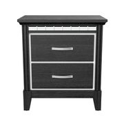 Affordable black contemporary nightstand w/ mirrored accents main photo