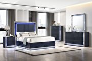 AVON NAVY BLUE QUEEN BED WITH LED main photo