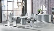 Gray / white extension contemporary dining table