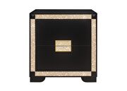 Glam style night stand in black/gold finish w/ crystals