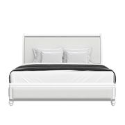 Elegant white / silver chic style king bed main photo