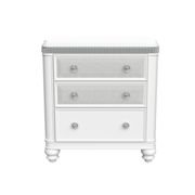 Elegant white / silver chic style nightstand main photo