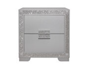 Glam style silver nightstand