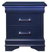 Rubberwood casual style blue nightstand