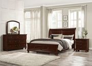 Rich brown finish traditional style king bed main photo