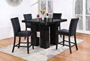 Black faux marble top dining table in counter height main photo
