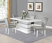 White dining table in silver glitter glam style