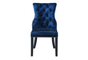 G2105 (Dark Blue) Crushed velvet fabric elegant tufted back dining chair