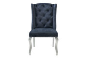 Wingback design tufted chair in midnight fabric main photo