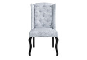 Wingback design tufted chair in light gray fabric main photo