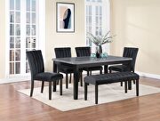 Gray faux marble / black dining table in casual style main photo