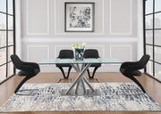 Clear/silver quadpod base dining table