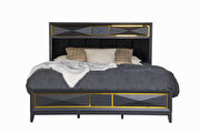 Black / gold dramatic stylish full size bed main photo