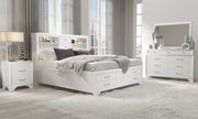 Jordyn (White) Rubberwood storage king bed w/ plenty of drawers