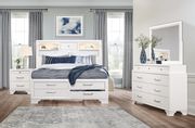 Rubberwood white storage bed w/ plenty of drawers