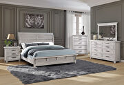 White oak farmhouse style queen bed