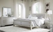 Simple casual style king size bed in silver finish main photo