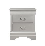Simple casual style nightstand in silver finish