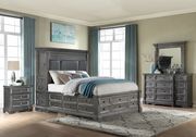 Gray finish king bed w/ drawers and tower storage main photo