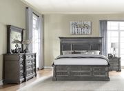 Gray finish bed w/ drawers and tower storage main photo