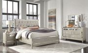 Champagne color mirrored accents king bed main photo