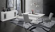 Monaco White finish rectangular shape dining table w/ insert