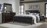Casual style dark brown wood bed main photo