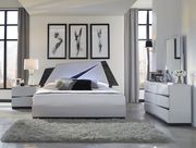 Light gray ultra-contemporary king bed with headboard LED main photo
