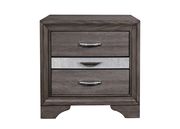 Simple casual style gray finish nightstand