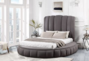 Show (Gray) Gray queen bed in round shape w/ storage