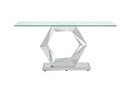 Rectangular clear glass console sofa table